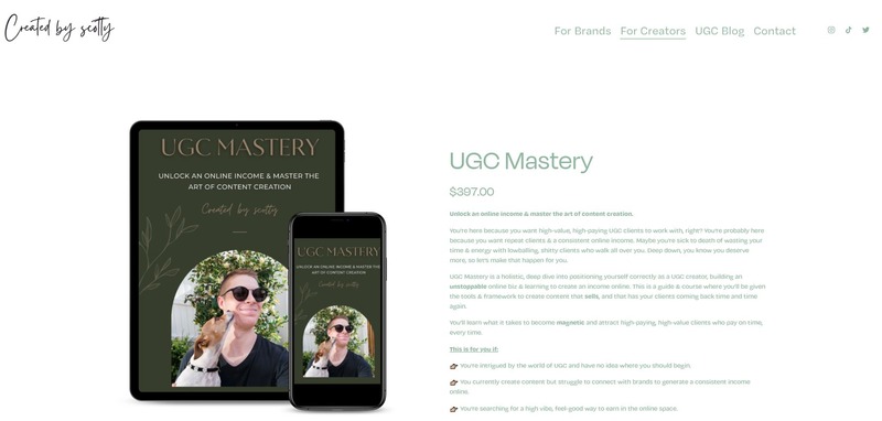 UGC Creator Course UGC Mastery