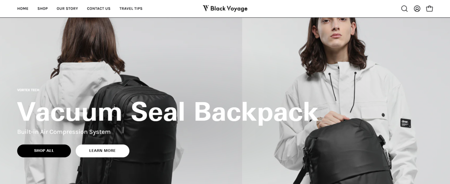 Black Voyage Air Vacuum Backpack